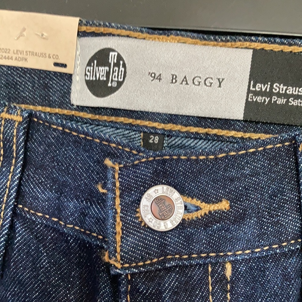 Relist7/20 Levi’s 94 baggy midrise straight leg jean cotton retro 27 or 30 - Picture 7 of 17